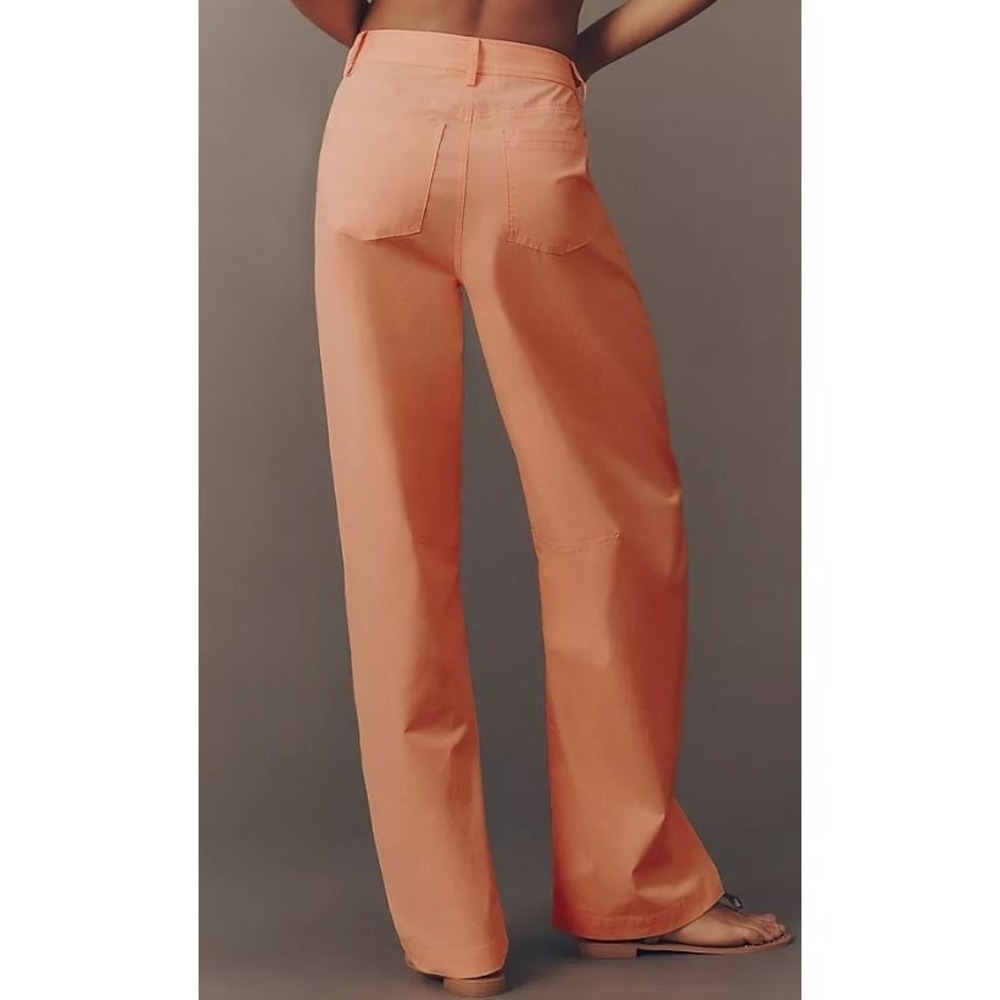 BlankNYC‎ The Baxter Ribcage Straight Leg Linen Blend Pants in Tangerine Size 31